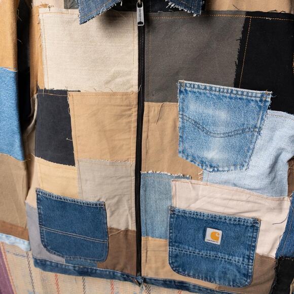Upcycled patchwork carhartt chore jacket - Picture 3 of 7